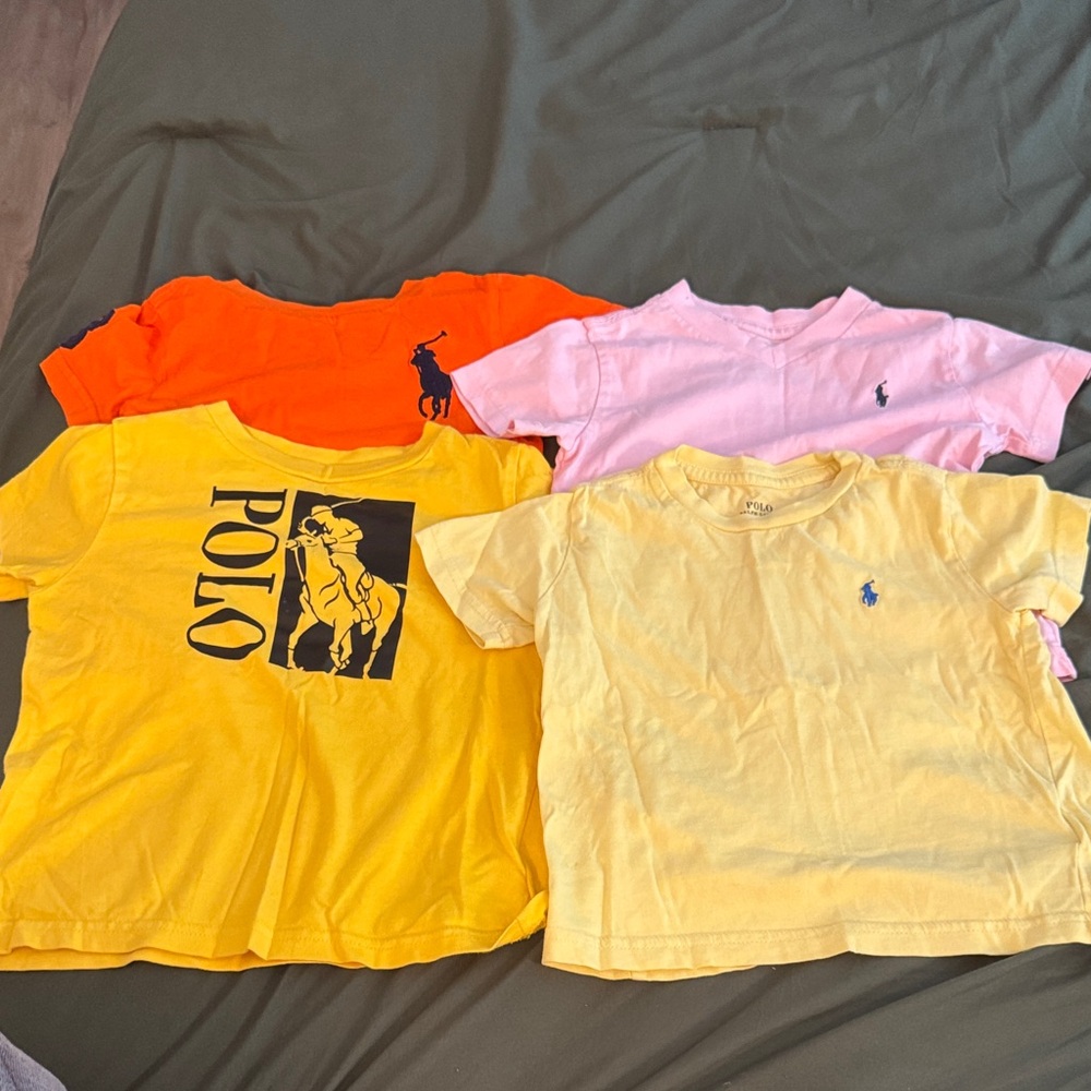 Polo by Ralph Lauren Kids' T-Shirt Trio - Yellow, Pink, Orange